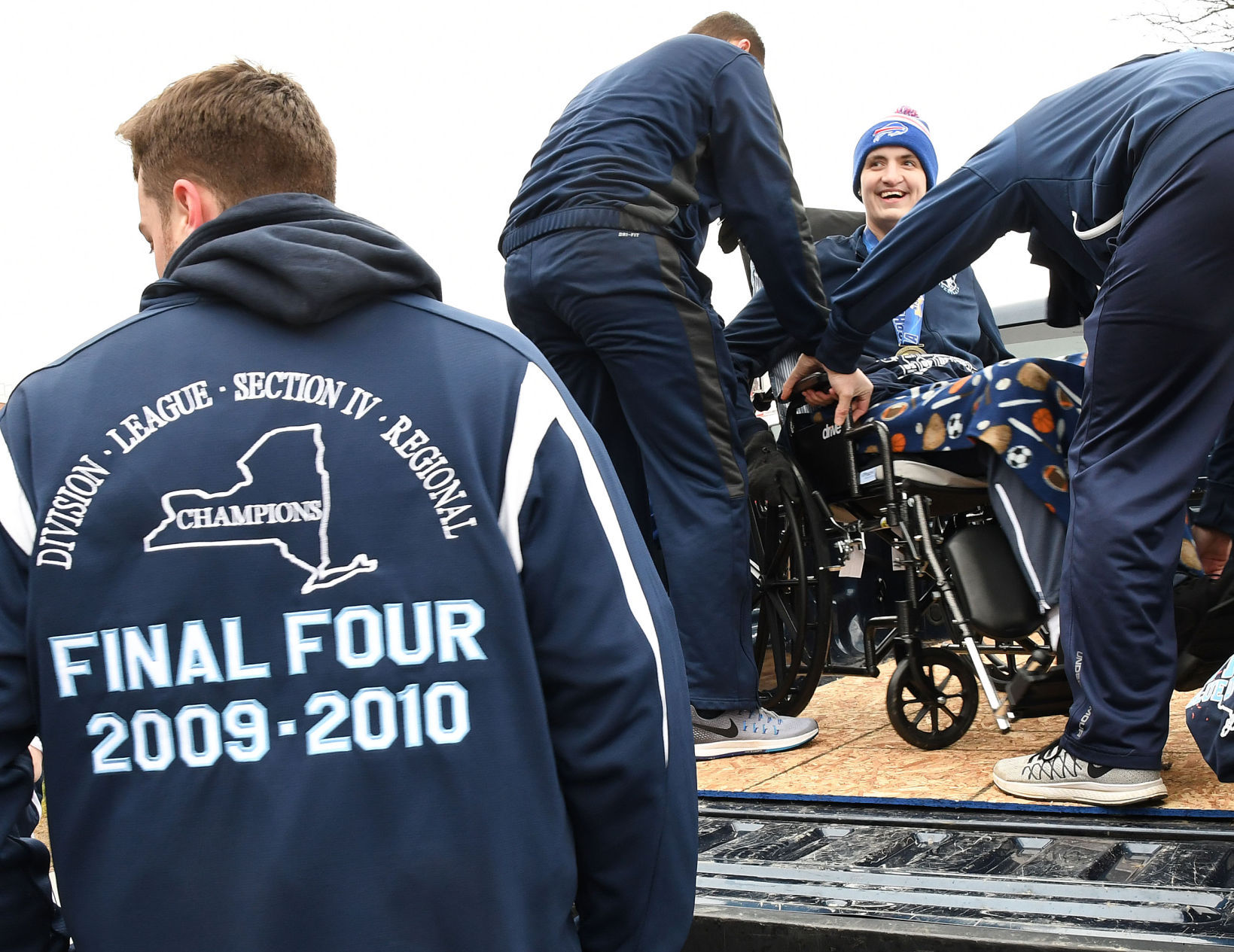 Moravia basketball celebration
